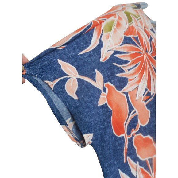 Attitudes by Renee QVC Sz 2XP Blue Orange Tropical Multicolor maxi dress - Picture 3 of 9